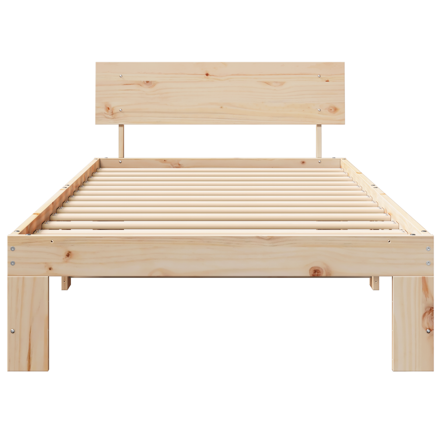 Bedbank met hoofdbord 80x200 cm van massief grenenhout