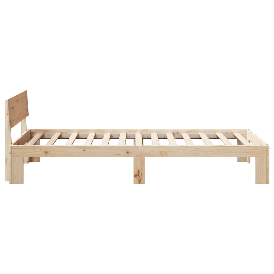 Bedbank met hoofdbord 80x200 cm van massief grenenhout