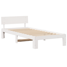 Bedframe met Hoofdbord Wit 90x190 cm van Massief Grenenhout