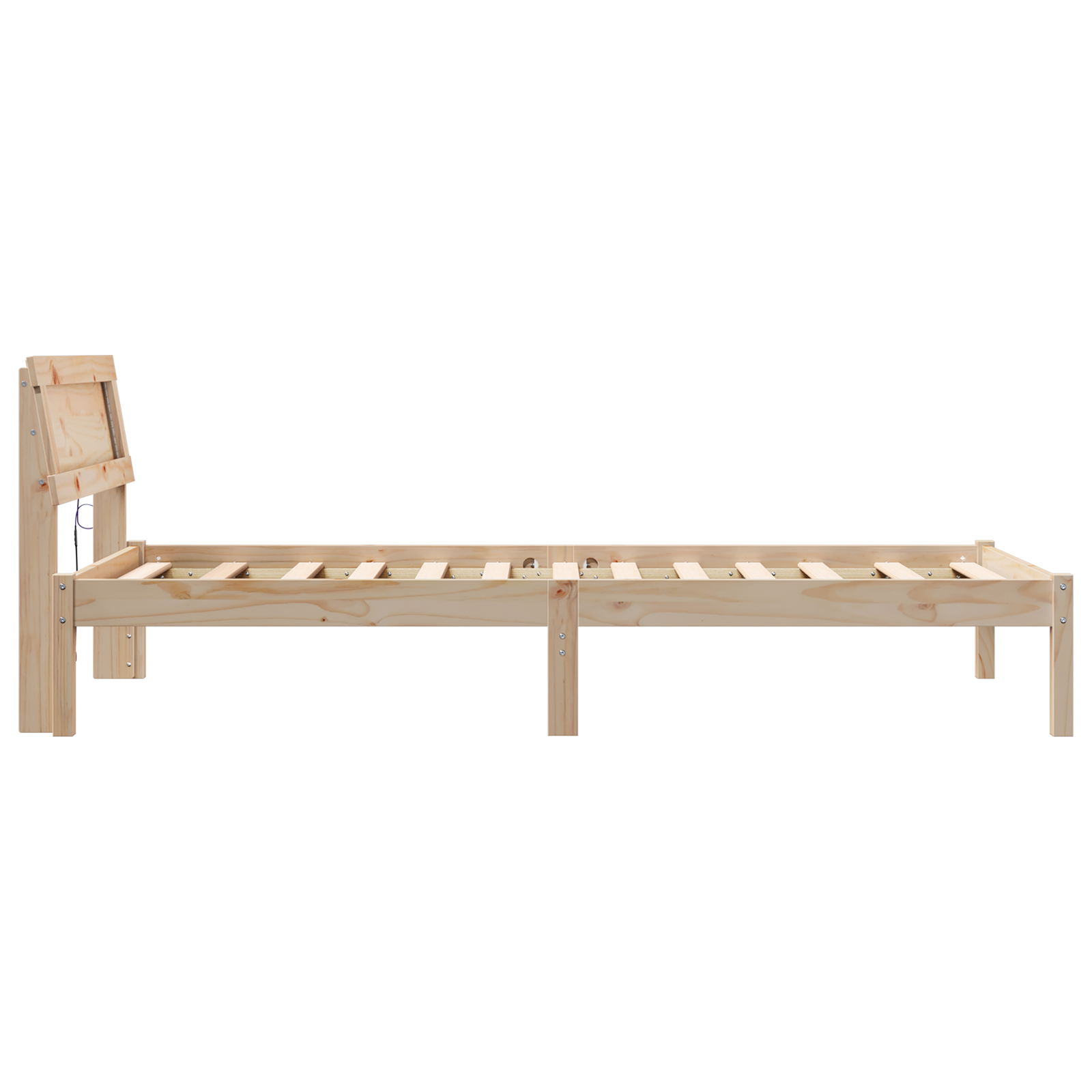 Bedframe met Hoofdbord & LED 80x200 cm Massief Grenenhout