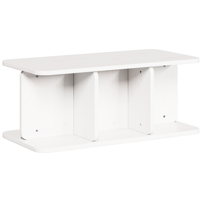 Salontafel Wit 80 x 39.5 x 33.5 cm Massief grenenhout