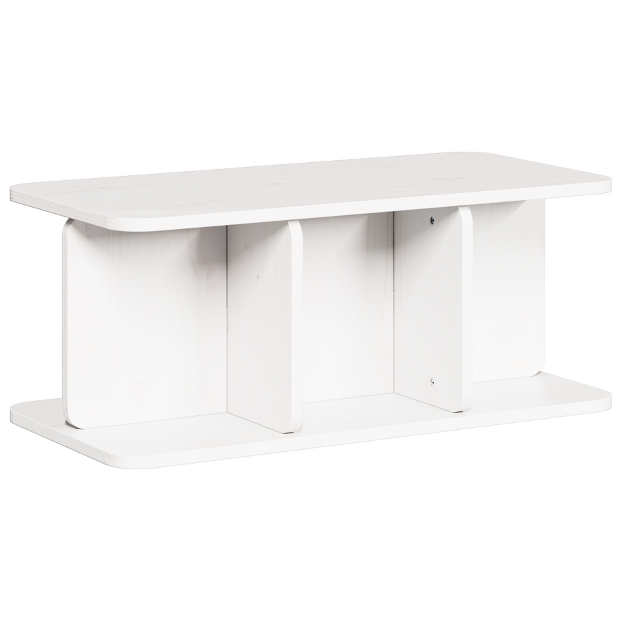 Salontafel Wit 80 x 39.5 x 33.5 cm Massief grenenhout