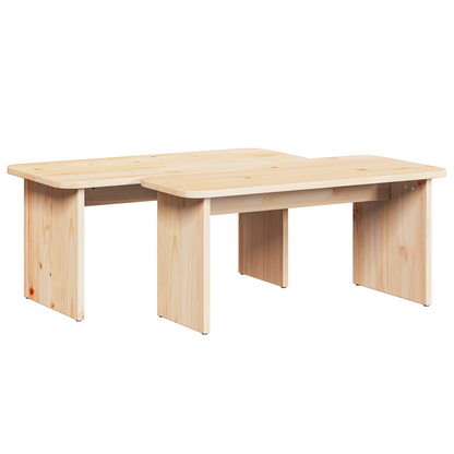 Salontafel 2 pcs Natuurlijk 100 x 69 x 35.5 cm