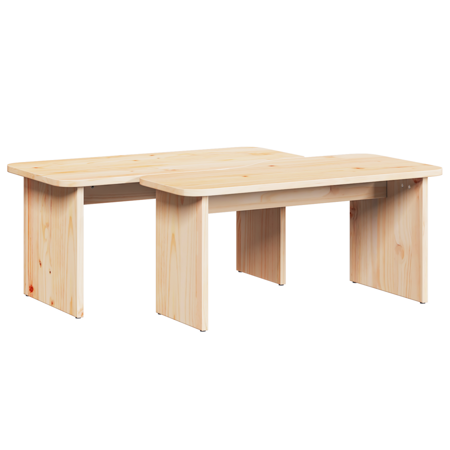Salontafel 2 pcs Natuurlijk 100 x 69 x 35.5 cm