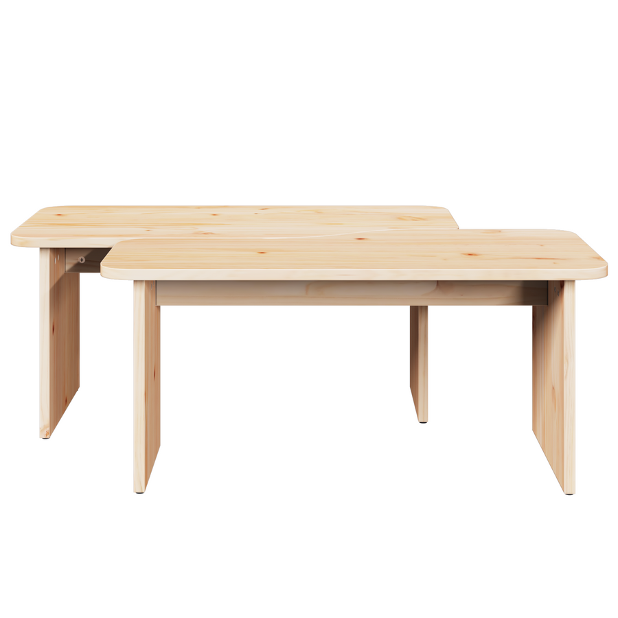 Salontafel 2 pcs Natuurlijk 100 x 69 x 35.5 cm