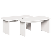 Salontafel set 2 stuks massief grenenhout wit 100x69x35.5 cm