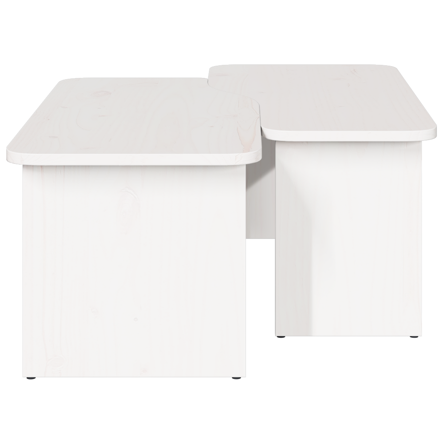 Salontafel 2 pcs Wit 100 x 69 x 35.5 cm Massief grenenhout