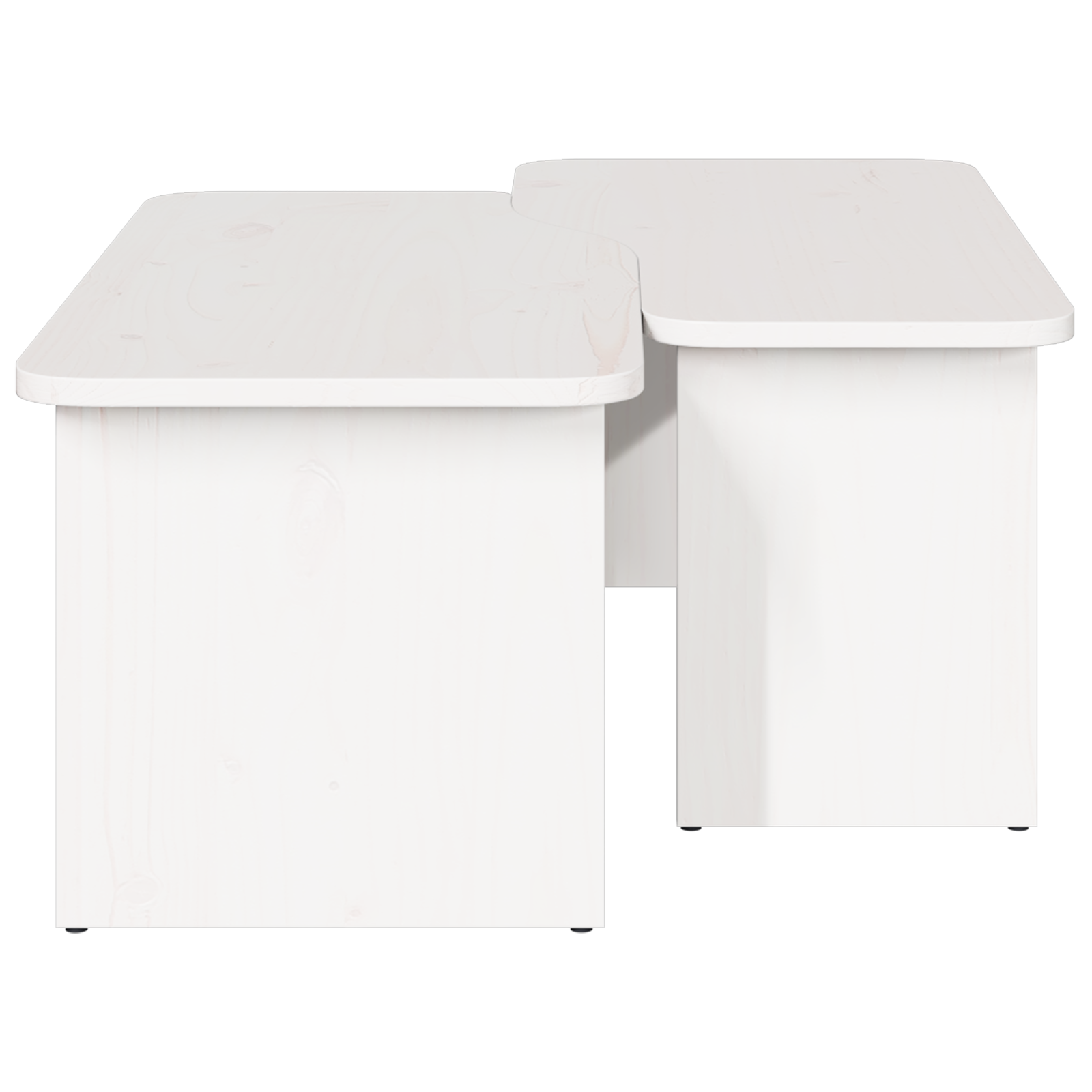 Salontafel 2 pcs Wit 100 x 69 x 35.5 cm Massief grenenhout