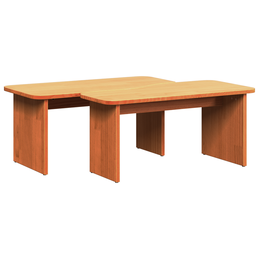 Salontafel 2 pcs Wasbruin 100 x 69 x 35.5 cm Massief grenenhout