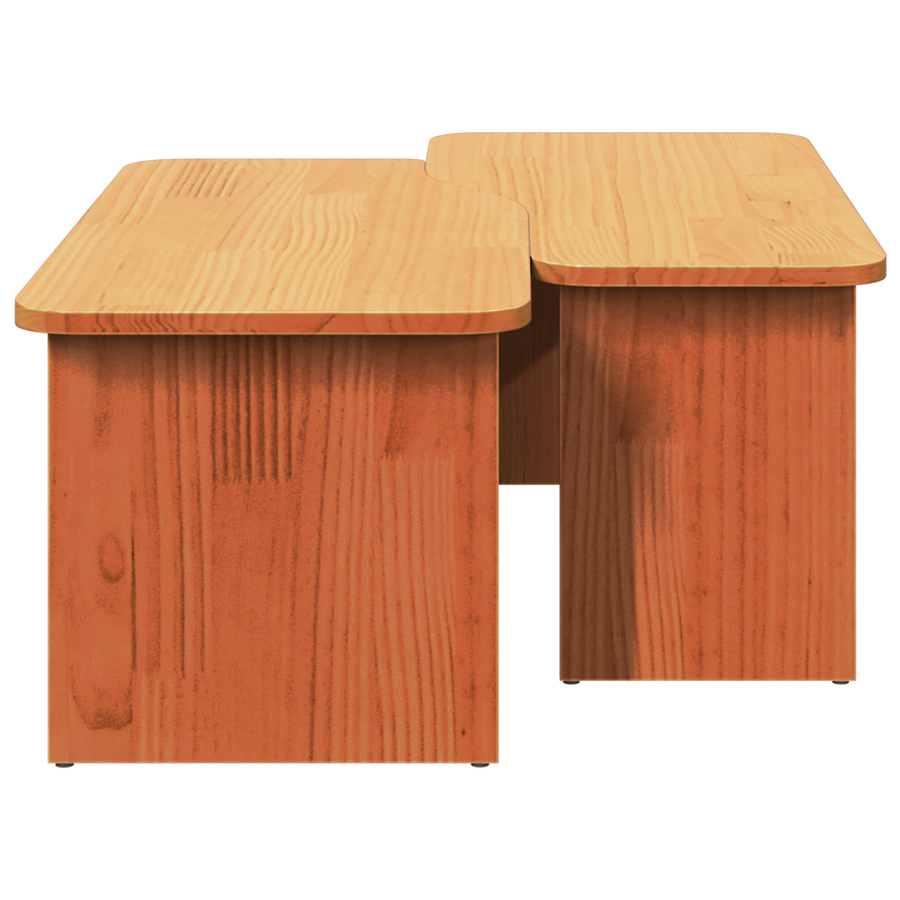 Salontafel 2 pcs Wasbruin 100 x 69 x 35.5 cm Massief grenenhout
