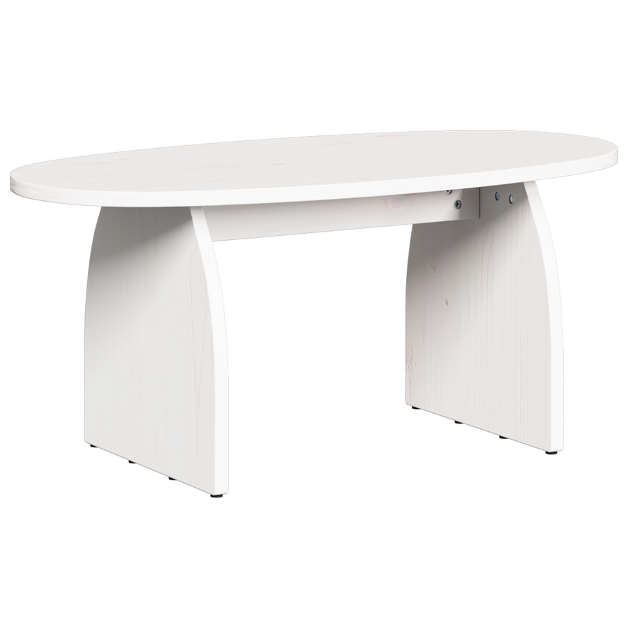 Salontafel Wit 80 x 40 x 35 cm Massief grenenhout