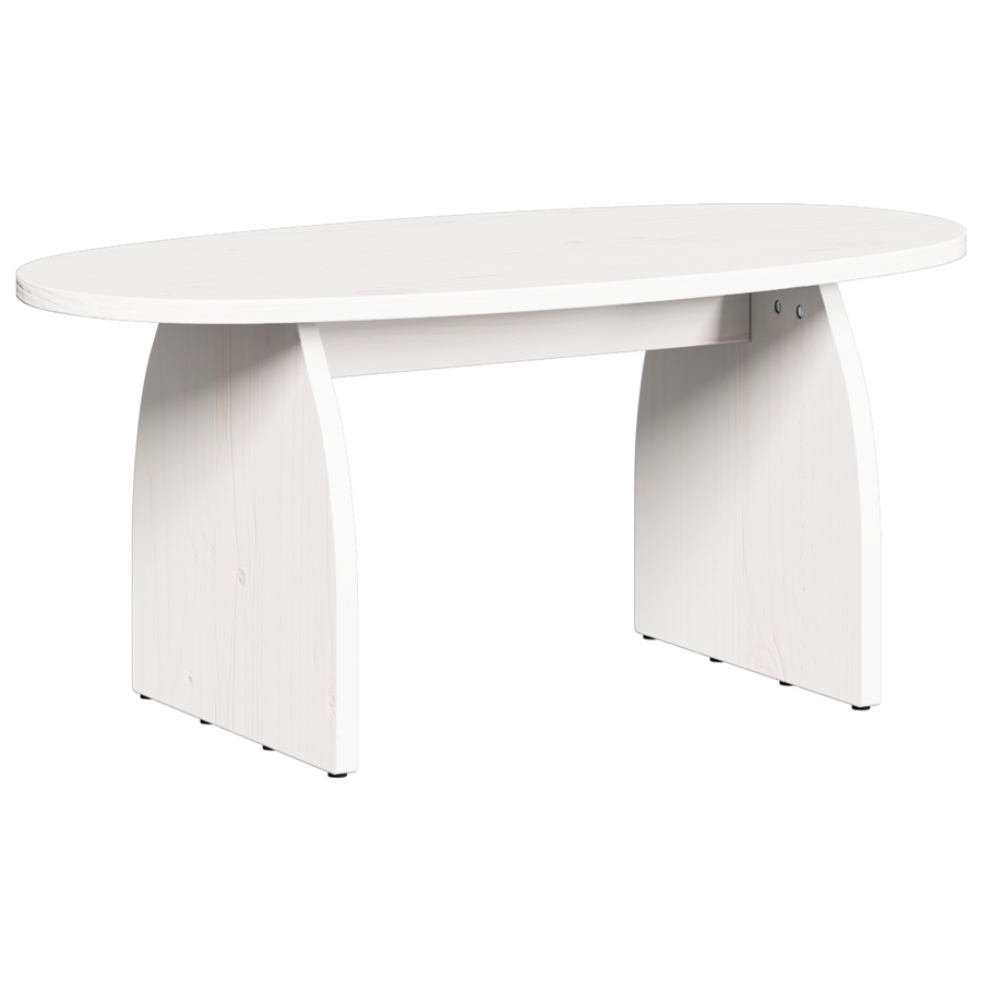 Salontafel Wit 80 x 40 x 35 cm Massief grenenhout