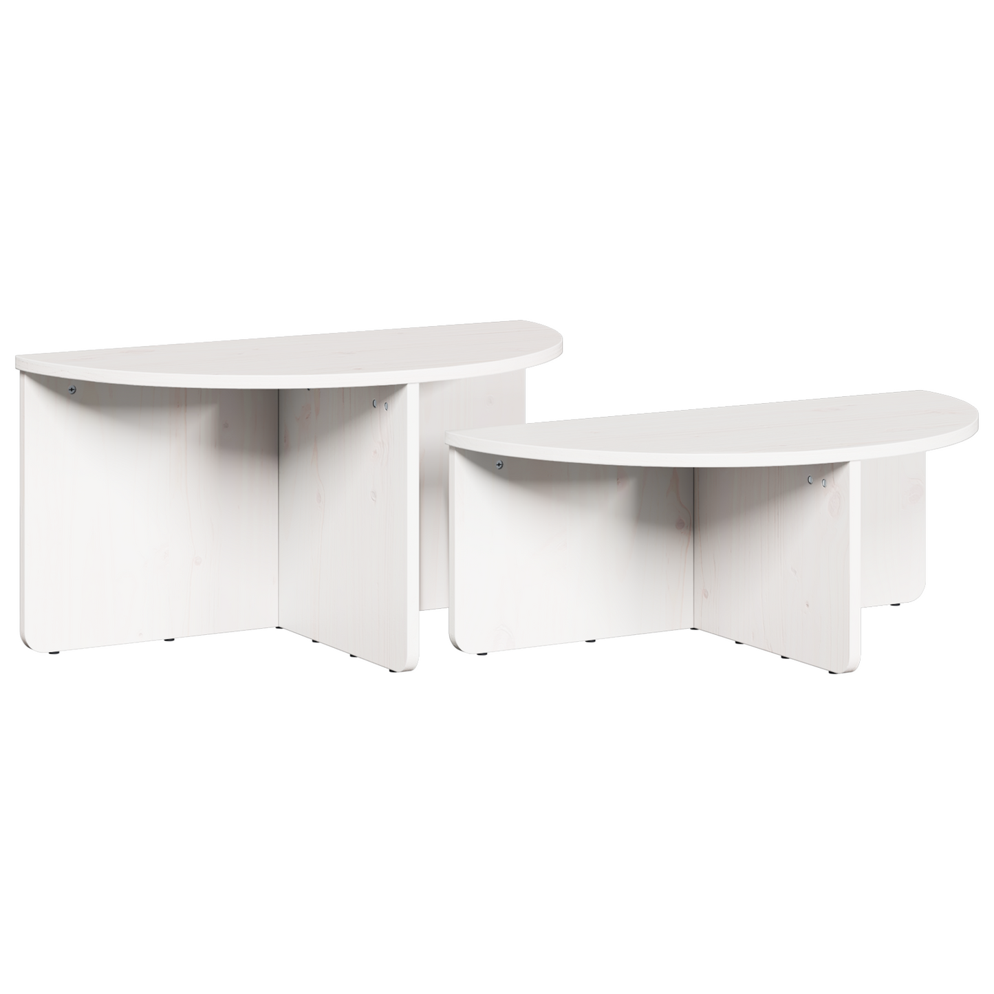 Salontafel 2 pcs Wit 79 x 39.5 x 40 cm Massief grenenhout