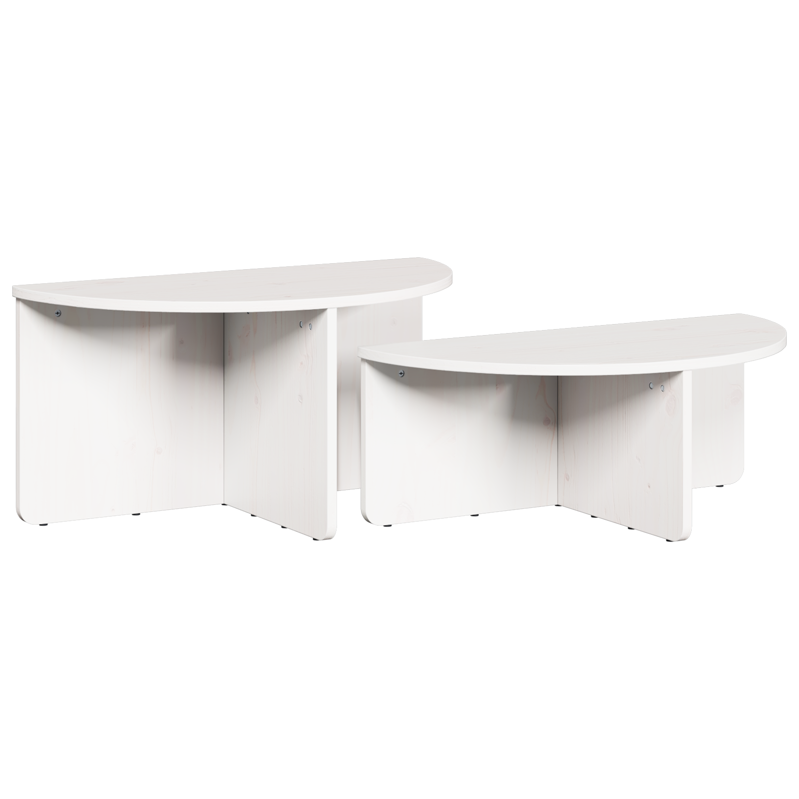 Salontafel 2 pcs Wit 79 x 39.5 x 40 cm Massief grenenhout