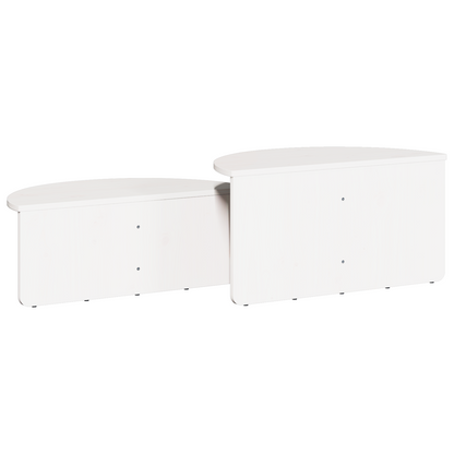 Salontafel 2 pcs Wit 79 x 39.5 x 40 cm Massief grenenhout