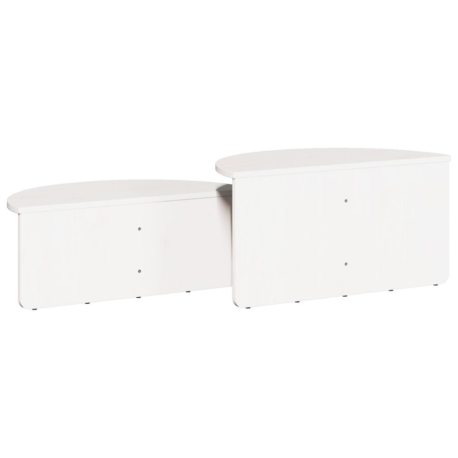 Salontafel 2 pcs Wit 79 x 39.5 x 40 cm Massief grenenhout
