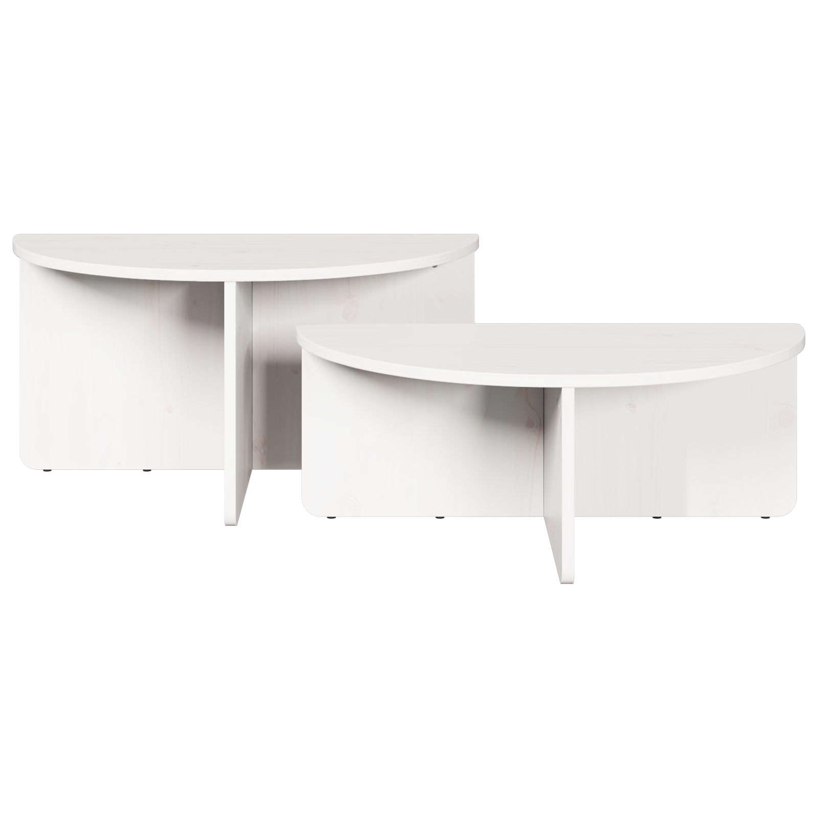 Salontafel 2 pcs Wit 79 x 39.5 x 40 cm Massief grenenhout