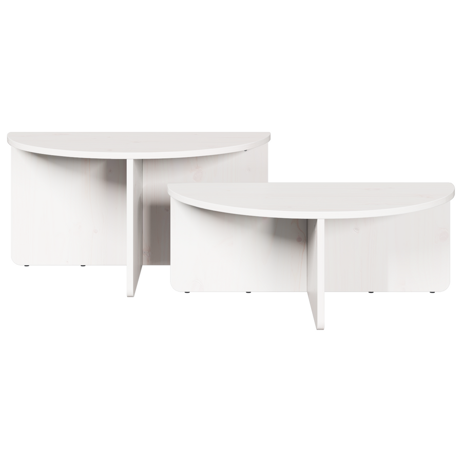 Salontafel 2 pcs Wit 79 x 39.5 x 40 cm Massief grenenhout