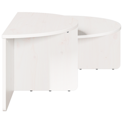 Salontafel 2 pcs Wit 79 x 39.5 x 40 cm Massief grenenhout
