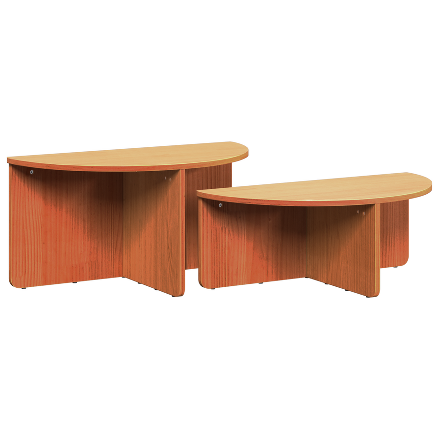 Salontafel 2 pcs Wasbruin 79 x 39.5 x 40 cm Massief grenenhout