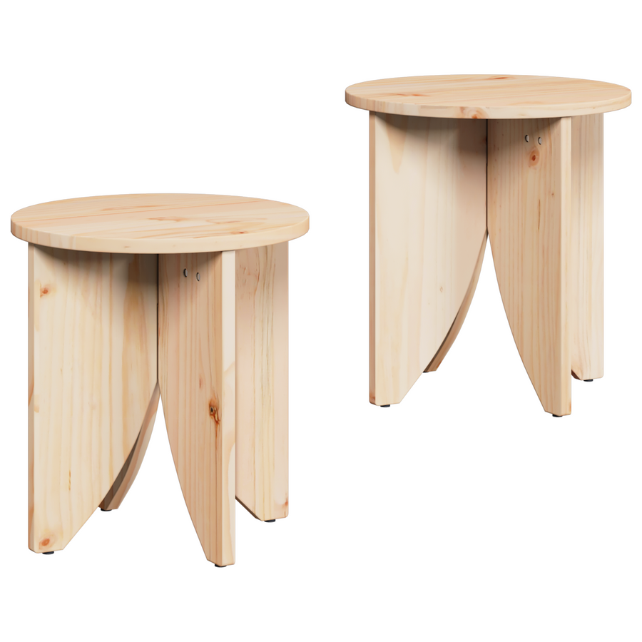 Salontafel 2 pcs Natuurlijk 41.5 x 41.5 x 44 cm