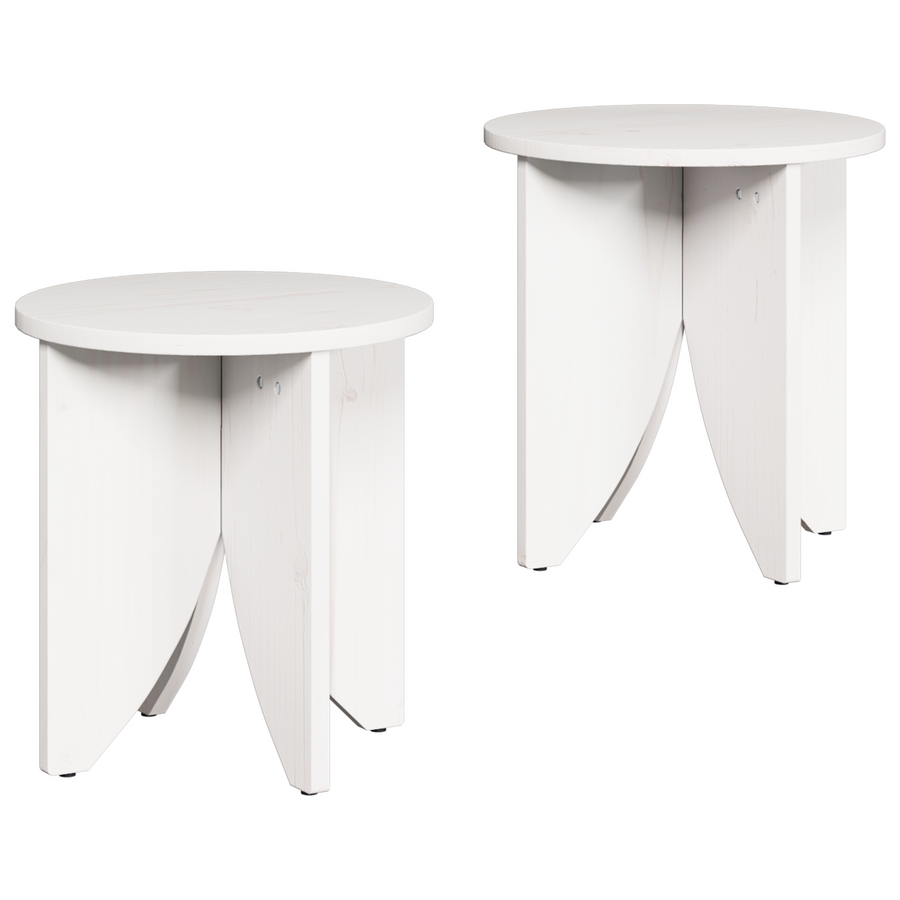 Koffietafel Set 2 pcs Wit 41.5 x 41.5 x 44 cm