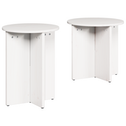 Salontafel set 2 stuks massief grenen wit 41.5x41.5x41 cm