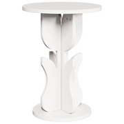 Bijzettafel rond 39.5x39.5x53.5 cm massief grenenhout wit