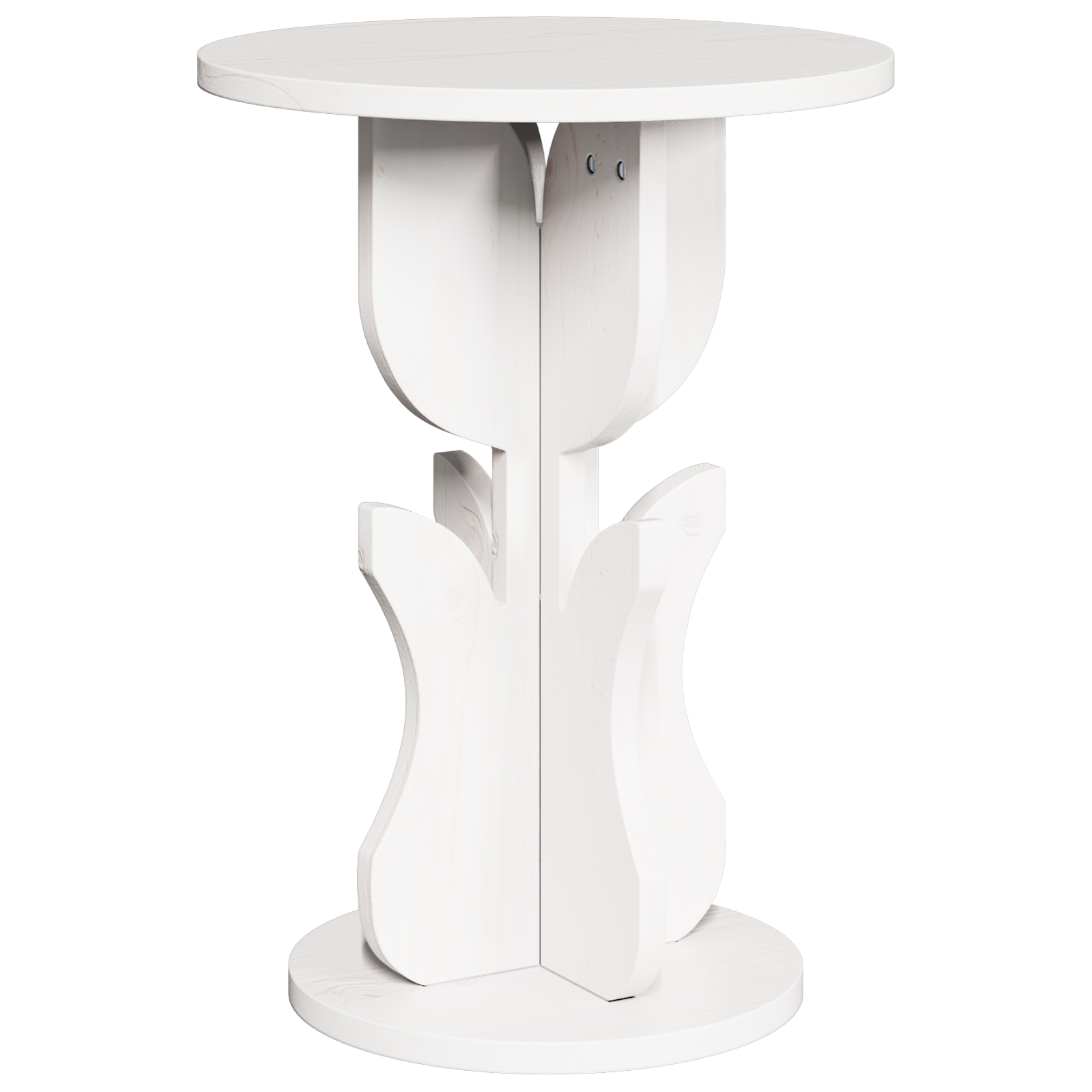 Bijzettafel Wit 39.5 x 39.5 x 53.5 cm Massief grenenhout
