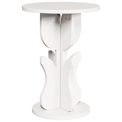 Bijzettafel Wit 39.5 x 39.5 x 53.5 cm Massief grenenhout