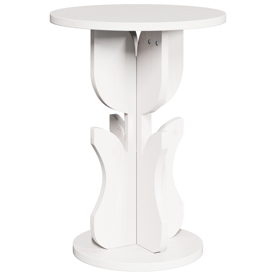 Bijzettafel Wit 39.5 x 39.5 x 53.5 cm Massief grenenhout