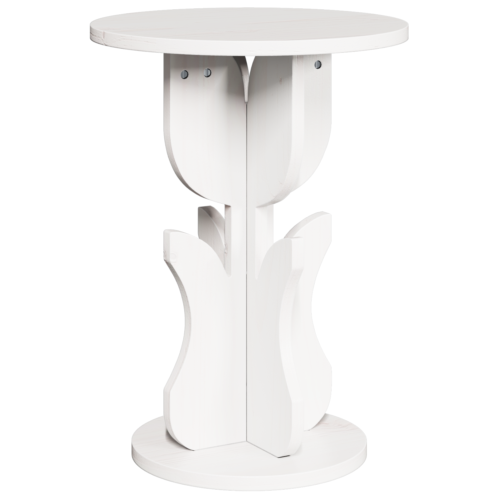 Bijzettafel Wit 39.5 x 39.5 x 53.5 cm Massief grenenhout