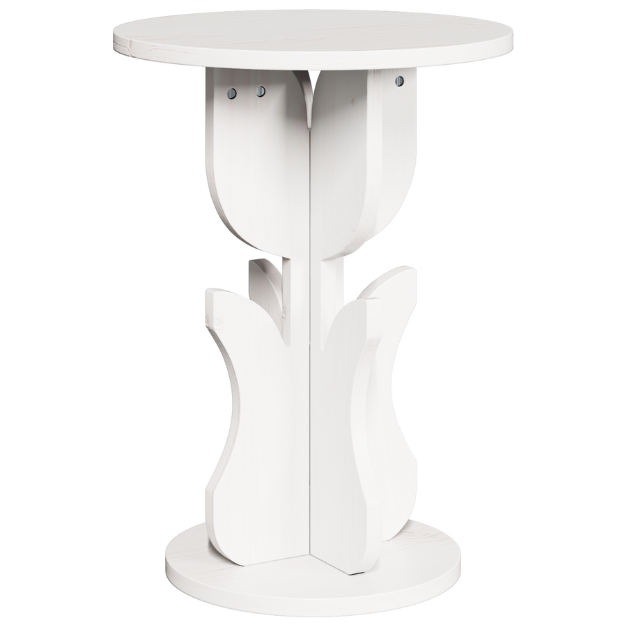 Bijzettafel Wit 39.5 x 39.5 x 53.5 cm Massief grenenhout