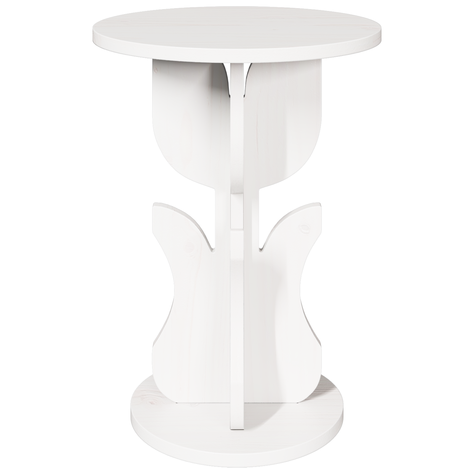 Bijzettafel Wit 39.5 x 39.5 x 53.5 cm Massief grenenhout