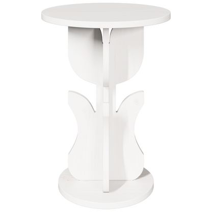 Bijzettafel Wit 39.5 x 39.5 x 53.5 cm Massief grenenhout