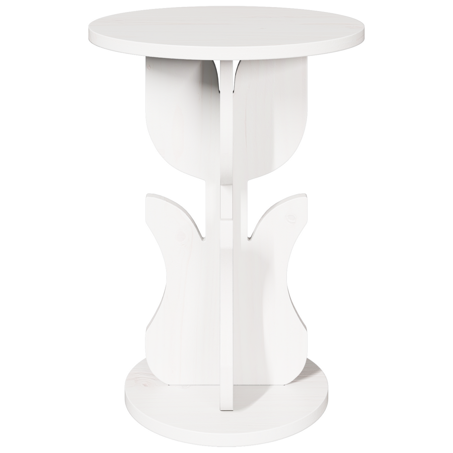 Bijzettafel Wit 39.5 x 39.5 x 53.5 cm Massief grenenhout