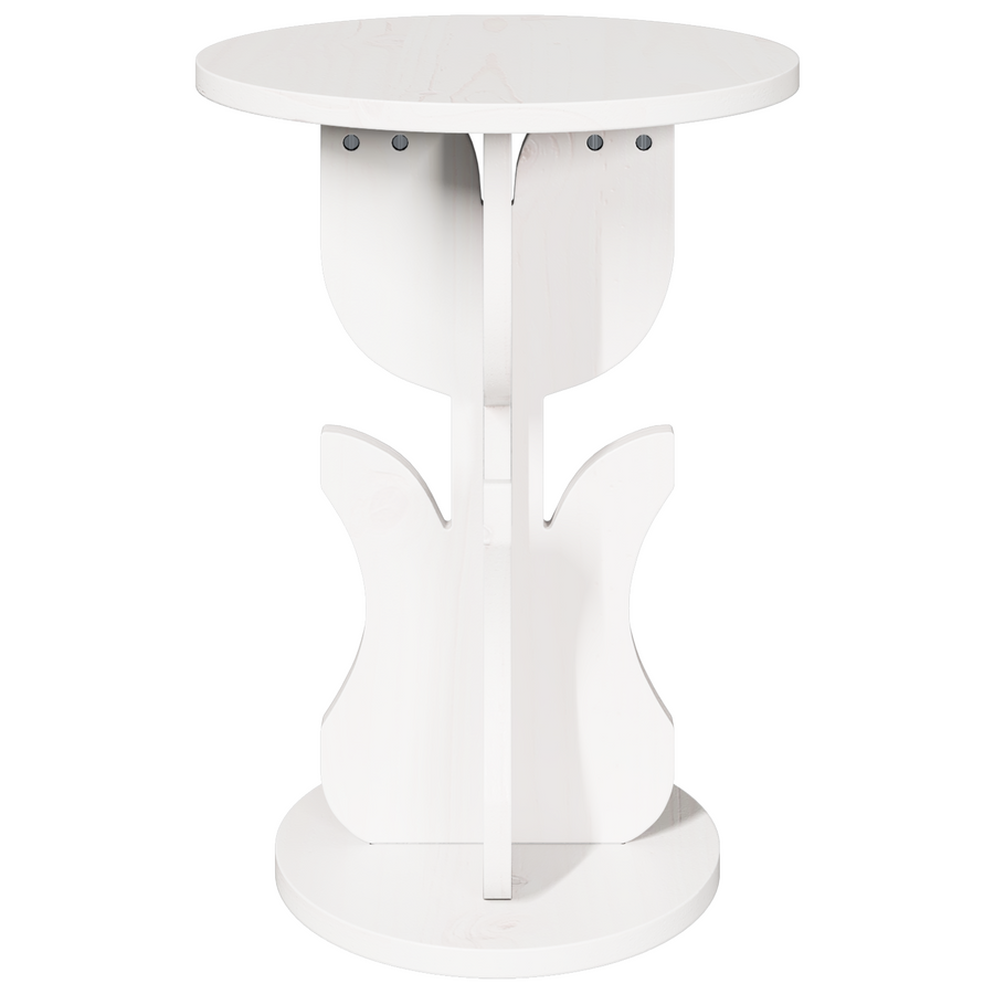 Bijzettafel Wit 39.5 x 39.5 x 53.5 cm Massief grenenhout