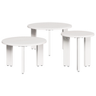 Coffee table 3 pcs White Solid pine wood
