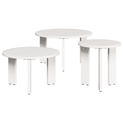 Koffietafel Set 3 pcs Wit 47.5 x 47.5 x 27 cm