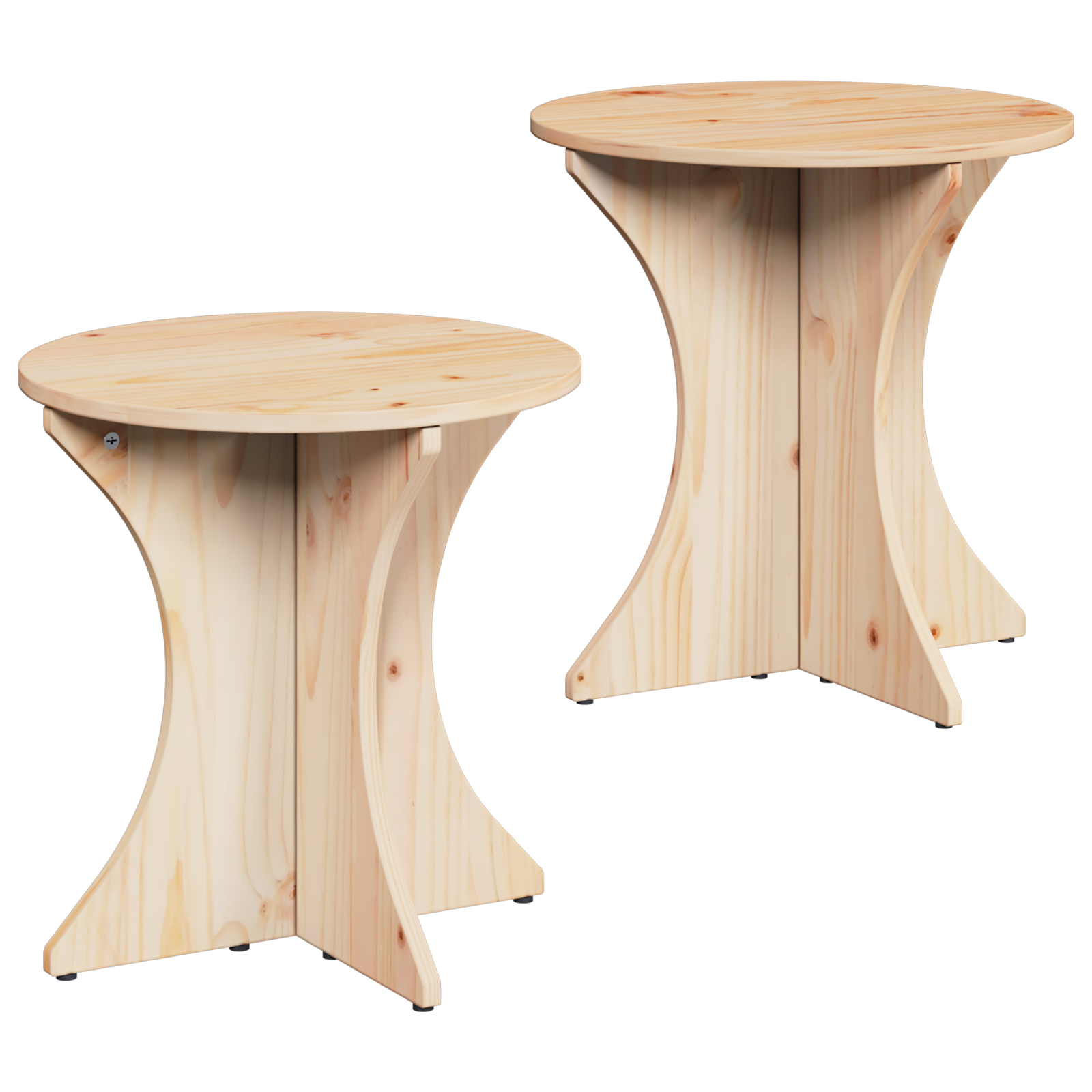 Salontafel 2 pcs Natuurlijk 46 x 46 x 47 cm Massief grenenhout