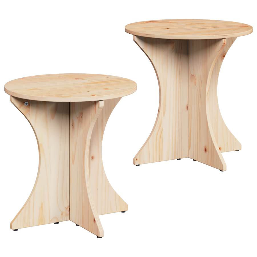 Salontafel 2 pcs Natuurlijk 46 x 46 x 47 cm Massief grenenhout