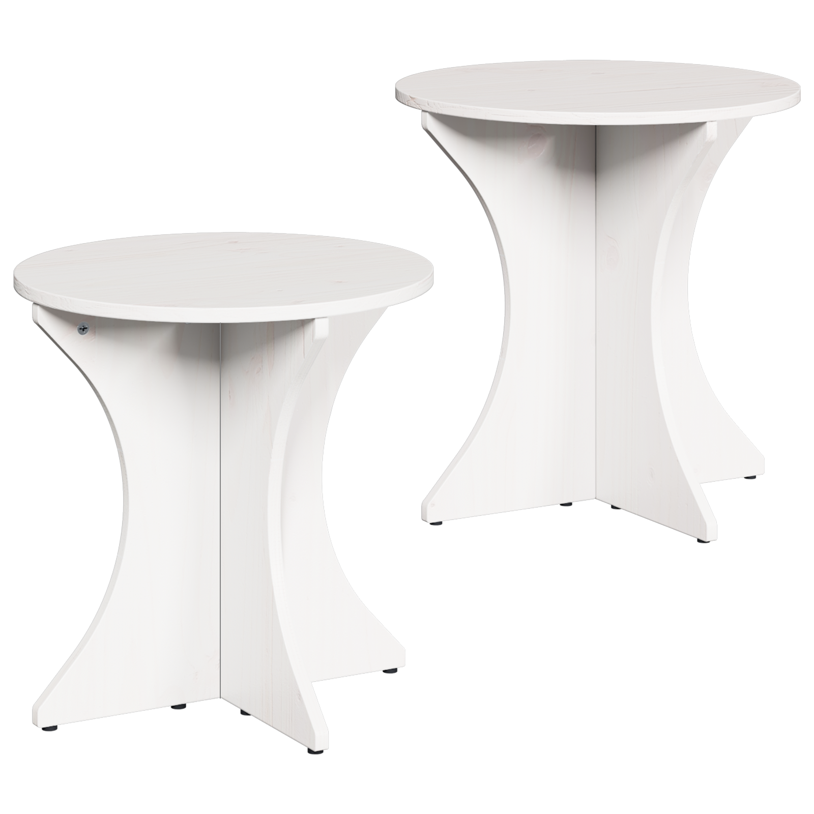 Koffietafel Set 2 pcs Wit 46 x 46 x 47 cm Massief grenenhout
