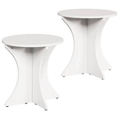 Koffietafel Set 2 pcs Wit 46 x 46 x 47 cm Massief grenenhout