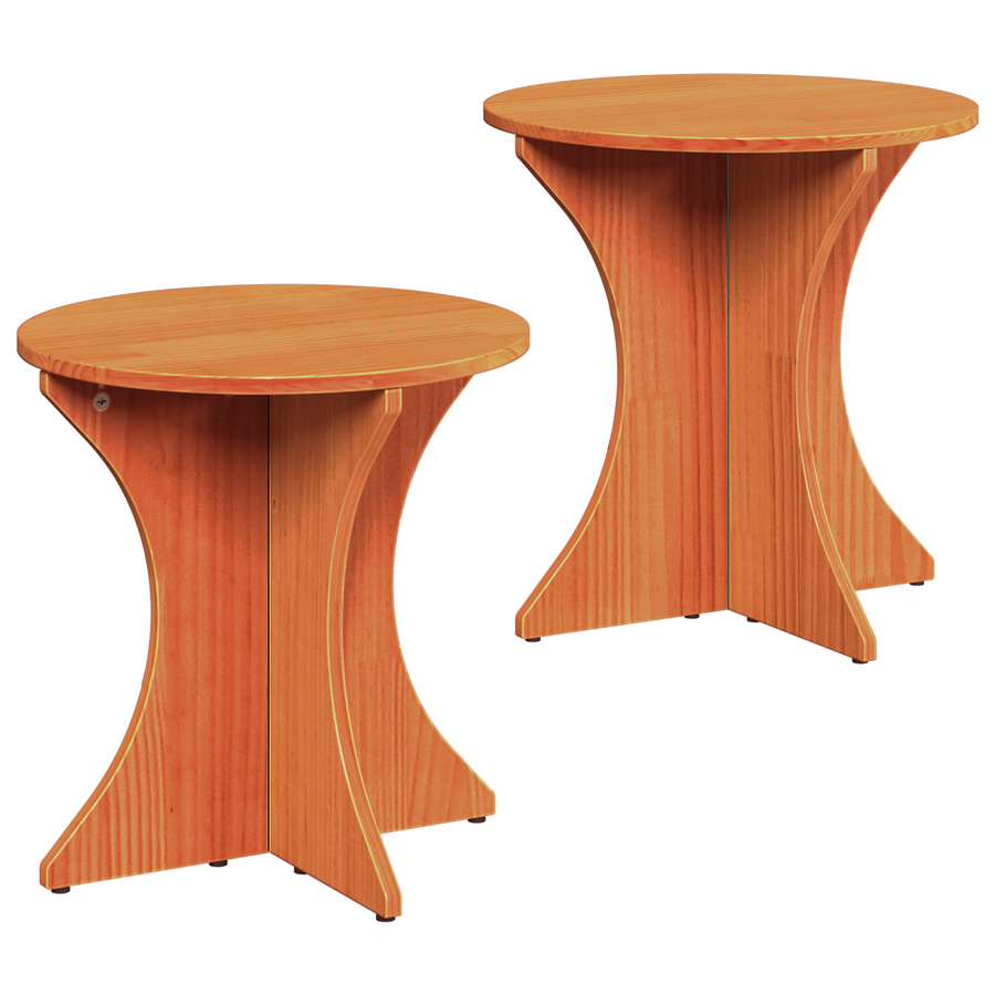 Koffietafel Set 2 pcs Bruin 46 x 46 x 47 cm Massief grenenhout