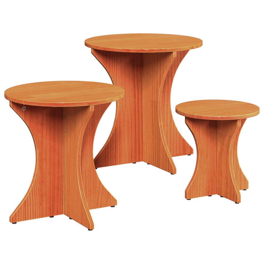 Koffietafel Set 3 pcs Wasbruin 46 x 46 x 47 cm