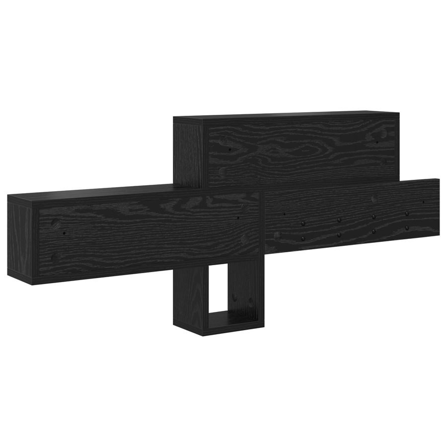 Wandgemonteerde kapstok Zwart eiken 100 x 12 x 43.5 cm