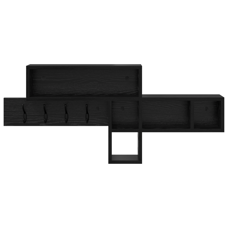 Wandgemonteerde kapstok Zwart eiken 100 x 12 x 43.5 cm