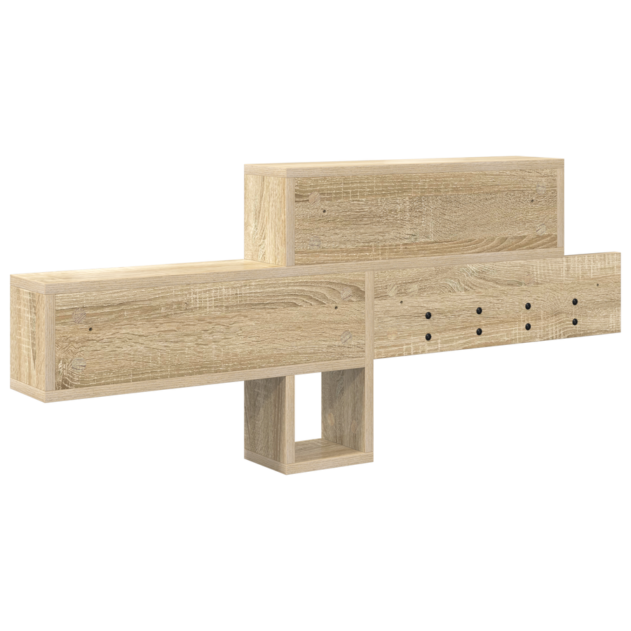 Wandgemonteerde kapstok Sonoma eiken 100 x 12 x 43.5 cm