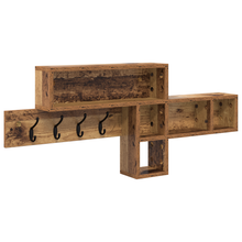 Wandgemonteerde kapstok met plank met opslag Oude hout 100 x 12 x 43.5 cm