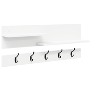 Wandkapstok 90x15x36 cm wit bewerkt hout